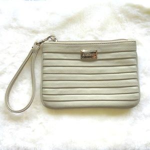 Express - gray leather wristlet